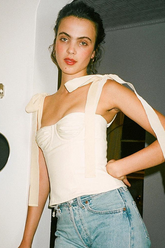 Lace Up White Tank Top - Dress In Beauty